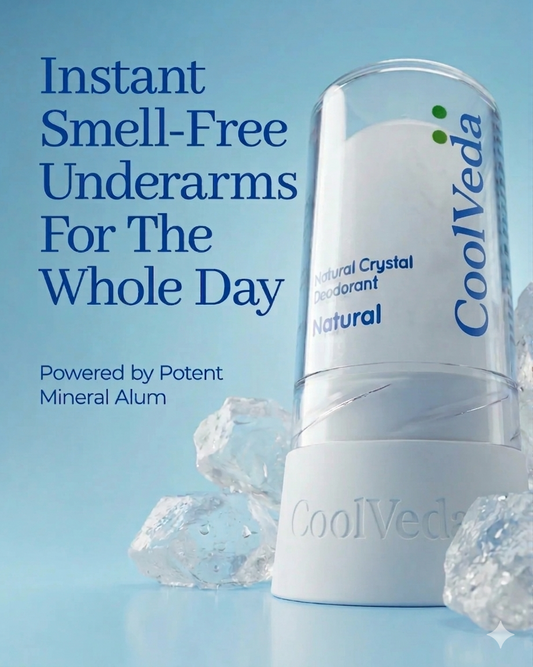 CoolVeda™  Original Alum Infused Crystal Roll-On Stick - Natural (Pack of 2)